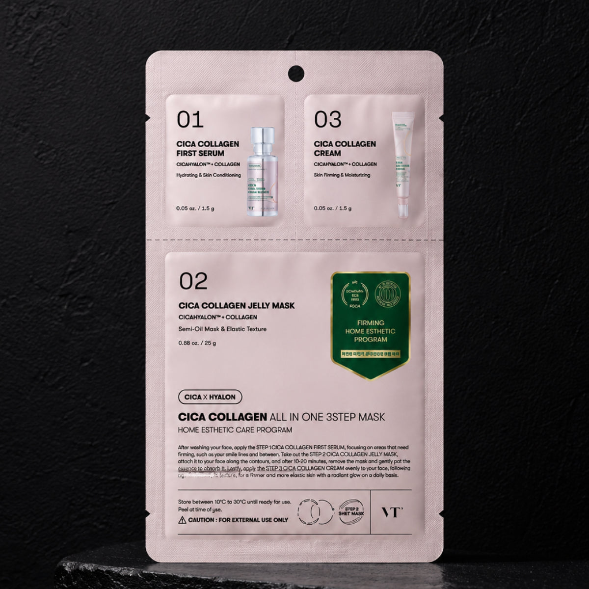 Vt Cica Collagen All In One 3step Mask (1.5g+1.5g+25g)